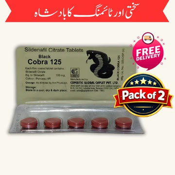 Black Cobra 125 Sildenafil Citrate Tablets 100mg (Pack of 2)